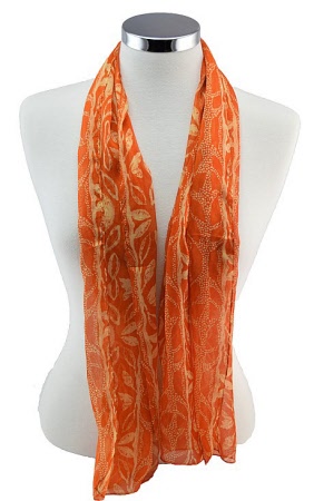 orange aboriginal silk scarf